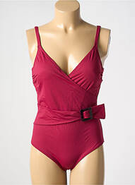 Maillot de bain 1 pièce effet matière satinée haut soutien-gorge moulé rouge SIMONE PERELE femme