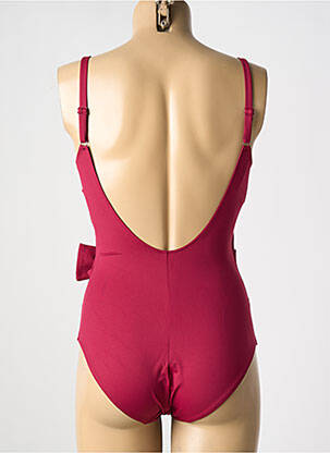 Maillot de bain 1 pièce effet matière satinée haut soutien-gorge moulé rouge SIMONE PERELE femme