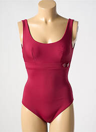 Maillot de bain 1 pièce effet matière satinée haut soutien-gorge balconnet rouge SIMONE PERELE femme