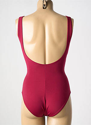 Maillot de bain 1 pièce effet matière satinée haut soutien-gorge balconnet rouge SIMONE PERELE femme
