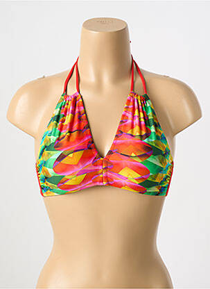 Haut de maillot de bain stretch haut triangles rouge ANTIGEL femme