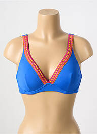Haut de maillot de bain stretch haut soutien-gorge emboitant bleu ANTIGEL femme