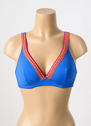 Haut de maillot de bain stretch haut soutien-gorge emboitant bleu ANTIGEL femme