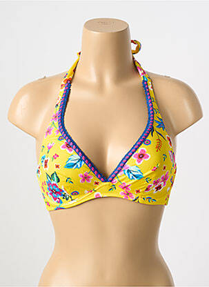 Haut de maillot de bain bretelles élastiquées amovibles jaune ANTIGEL femme