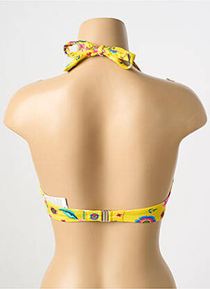 Haut de maillot de bain bretelles élastiquées amovibles jaune ANTIGEL femme