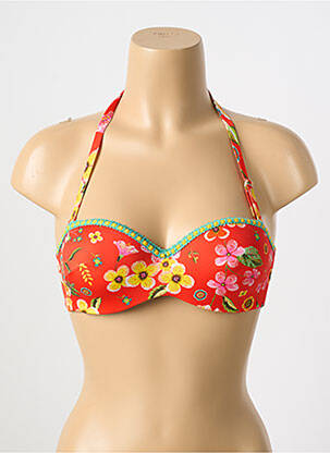 Haut de maillot de bain stretch haut soutien-gorge balconnet rouge ANTIGEL femme