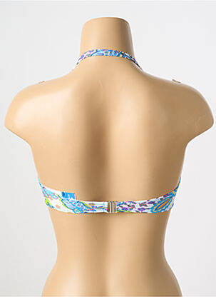 Haut de maillot de bain bretelles élastiquées amovibles haut soutien-gorge moulé bleu ANTIGEL femme