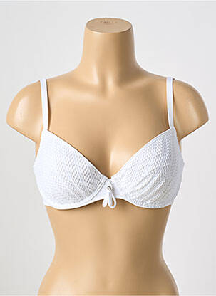 Haut de maillot de bain stretch haut soutien-gorge moulé blanc ANTIGEL femme