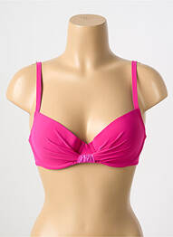 Haut de maillot de bain bretelles élastiquées amovibles haut soutien-gorge moulé rose ANTIGEL femme