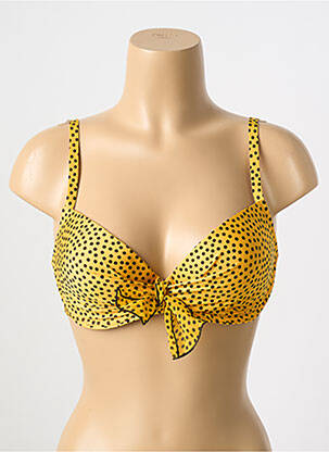 Haut de maillot de bain bretelles élastiquées amovibles haut soutien-gorge moulé jaune ANTIGEL femme