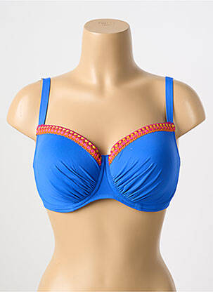 Haut de maillot de bain stretch haut soutien-gorge moulé bleu ANTIGEL femme