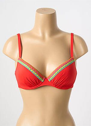 Haut de maillot de bain stretch haut soutien-gorge moulé rouge ANTIGEL femme