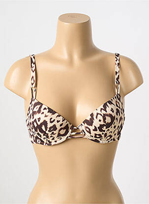 Haut de maillot de bain stretch haut soutien-gorge moulé marron ANTIGEL femme