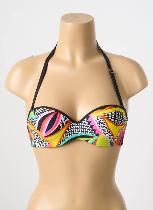 Haut de maillot de bain stretch haut soutien-gorge balconnet noir ANTIGEL femme