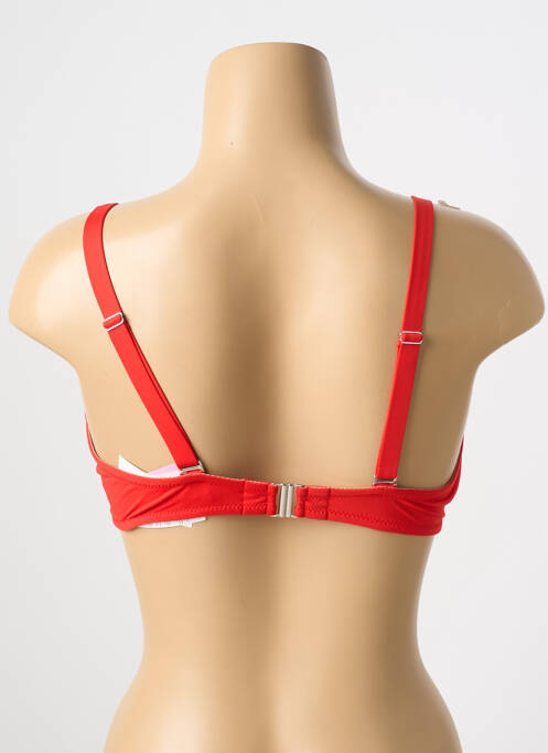 Haut de maillot de bain bretelles élastiquées amovibles haut soutien-gorge balconnet rouge ANTIGEL femme