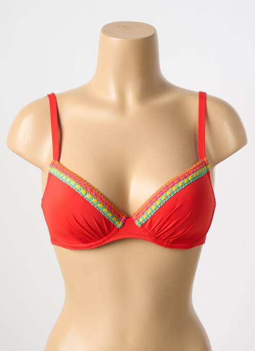 Haut de maillot de bain rouge ANTIGEL pour femme