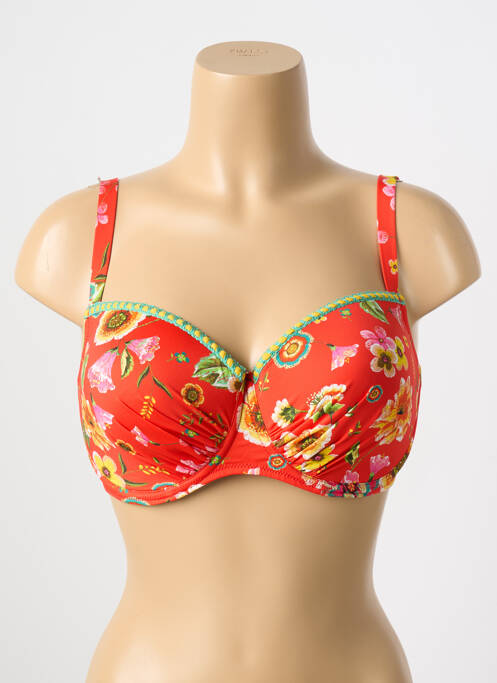 Haut de maillot de bain rouge ANTIGEL pour femme