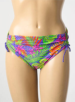 Bas de maillot de bain imprimé tie and dye culotte violet ANTIGEL femme