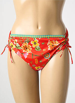 Bas de maillot de bain imprimé fleurs culotte rouge ANTIGEL femme