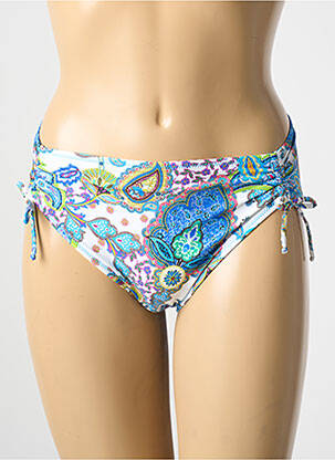 Bas de maillot de bain effet matière satinée culotte bleu ANTIGEL femme