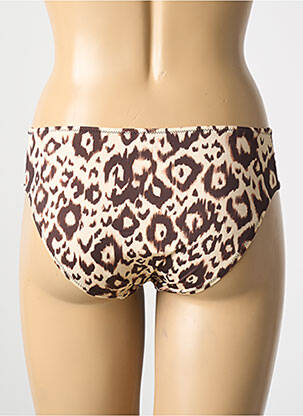 Bas de maillot de bain effet matière satinée culotte marron ANTIGEL femme