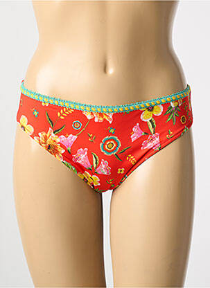 Bas de maillot de bain imprimé fleurs culotte orange ANTIGEL femme
