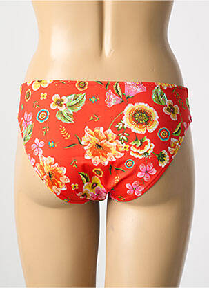 Bas de maillot de bain imprimé fleurs culotte orange ANTIGEL femme