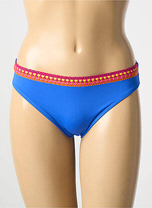 Bas de maillot de bain effet matière satinée culotte bleu ANTIGEL femme