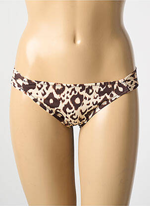 Bas de maillot de bain effet matière satinée culotte marron ANTIGEL femme