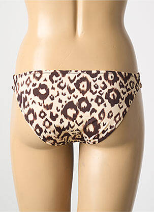 Bas de maillot de bain effet matière satinée culotte marron ANTIGEL femme