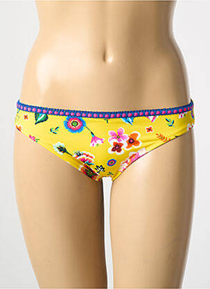 Bas de maillot de bain imprimé fleurs culotte jaune ANTIGEL femme