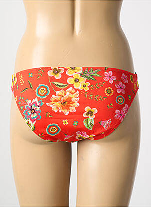 Bas de maillot de bain imprimé fleurs culotte rouge ANTIGEL femme