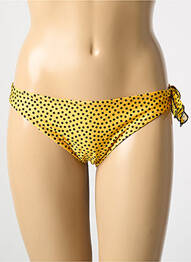 Bas de maillot de bain effet matière satinée bikini jaune ANTIGEL femme