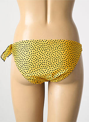 Bas de maillot de bain effet matière satinée bikini jaune ANTIGEL femme