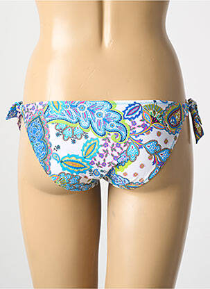 Bas de maillot de bain effet matière satinée bikini bleu ANTIGEL femme