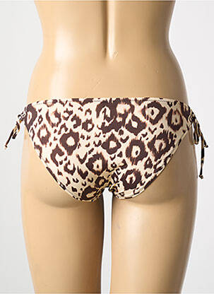 Bas de maillot de bain effet matière satinée bikini marron ANTIGEL femme