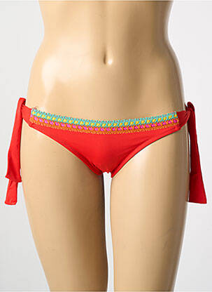 Bas de maillot de bain fermeture liens à nouer bikini rouge ANTIGEL femme