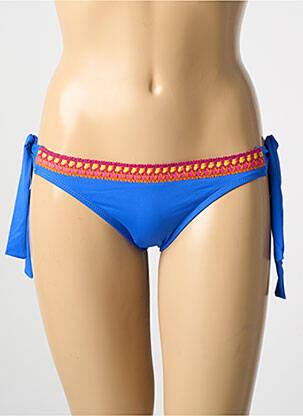 Bas de maillot de bain fermeture liens à nouer bikini bleu ANTIGEL femme