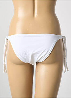 Bas de maillot de bain effet matière satinée bikini blanc ANTIGEL femme