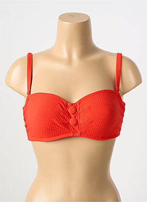 Haut de maillot de bain bretelles élastiquées amovibles haut soutien-gorge balconnet orange SIMONE PERELE femme