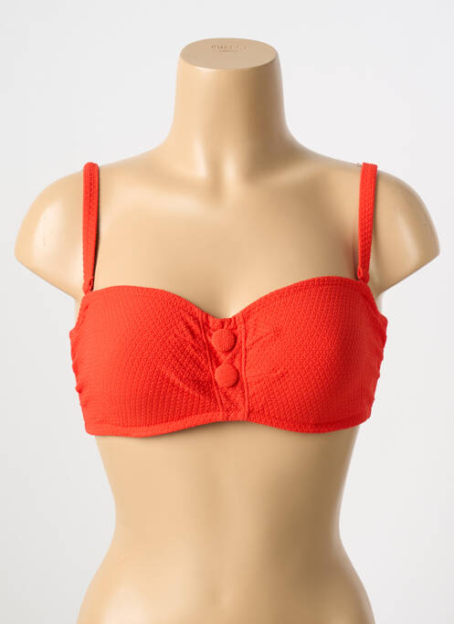 Haut de maillot de bain bretelles élastiquées amovibles haut soutien-gorge balconnet orange SIMONE PERELE femme