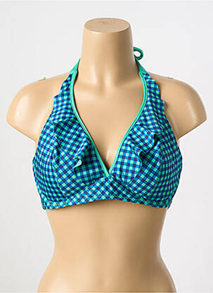Haut de maillot de bain fermeture liens à nouer haut soutien-gorge emboitant vert ANTIGEL femme