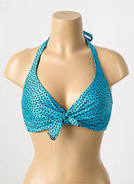 Haut de maillot de bain stretch haut soutien-gorge emboitant bleu ANTIGEL femme