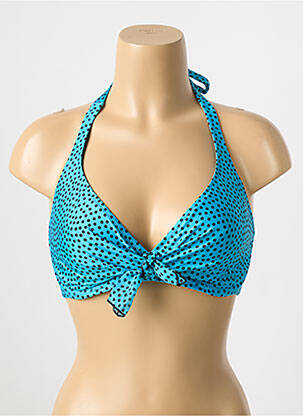 Haut de maillot de bain stretch haut soutien-gorge emboitant bleu ANTIGEL femme