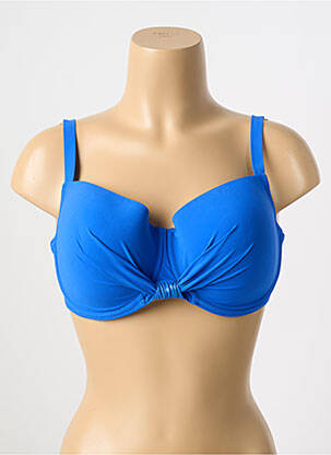 Haut de maillot de bain stretch haut soutien-gorge moulé bleu ANTIGEL femme