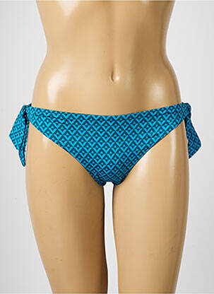 Bas de maillot de bain effet matière satinée bikini bleu SIMONE PERELE femme