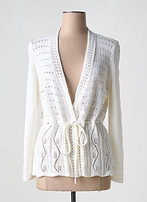 Gilet manches longues coupe cintrée blanc MINO MORA femme