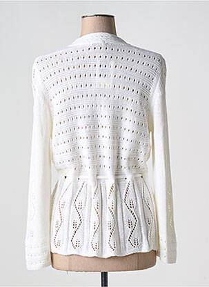 Gilet manches longues coupe cintrée blanc MINO MORA femme