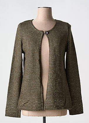 Gilet manches longues coupe cintrée vert GRIFFON femme