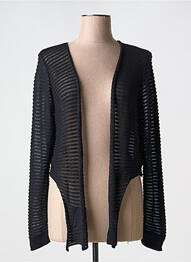 Gilet manches longues resserrée sur le bas noir COULEURS DU TEMPS femme